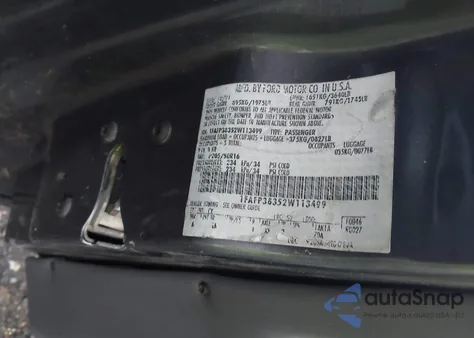 2002 Ford Focus Zts from USA, damaged, VIN 1FAFP38352W113499